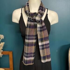Vintage Wool Blend Tartan Scarf